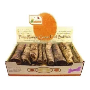 Canine Caviar Free-Range Fed Buffaroos Natural Dog Chews - 12 Inch - 12 Count