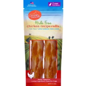 Canine Natural Hide Free 10" Chicken Extra Large Roll 2Pk