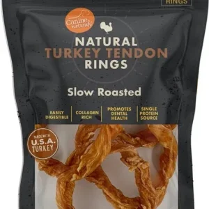 Canine Naturals Dog Turkey Tendon Rings, 1.69 oz each, Case of 4