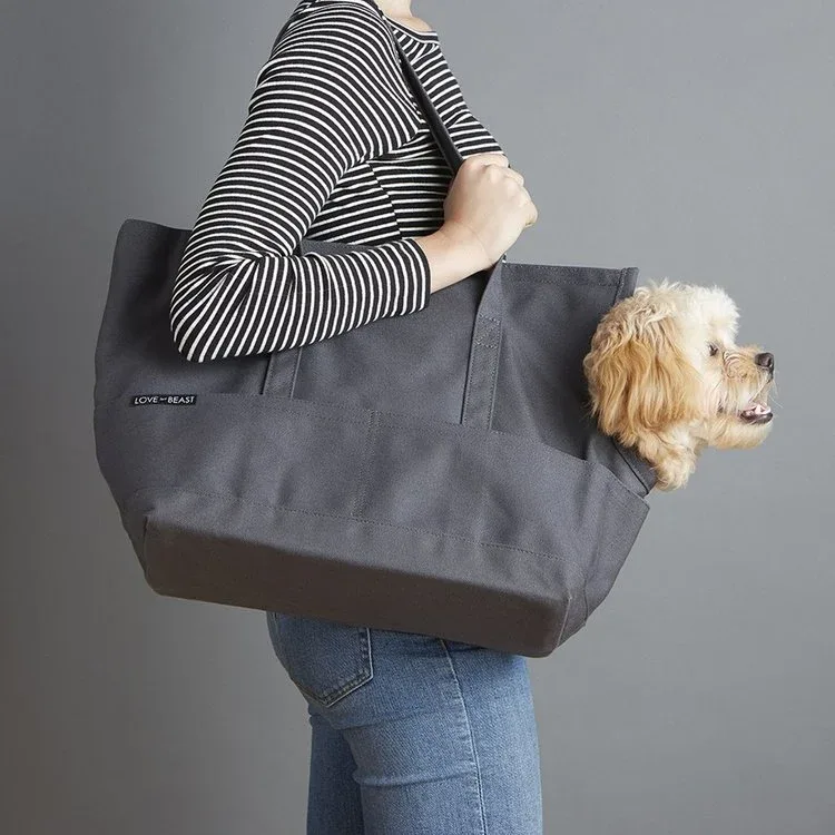 Canvas Pet Tote in Dark Grey (Made in USA) (Direct Ship) - Image 2
