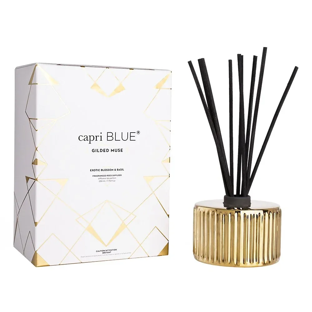 Capri Blue Exotic Blossom and Basil Gilded Reed Diffuser