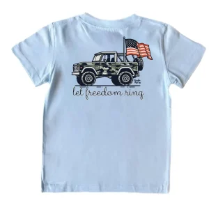 Cardin Mccoy Boy's Cool Blue Freedom Ring Short Sleeve Tee Shirt