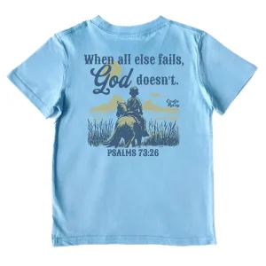 Cardin Mccoy Boy's Light Blue God Doesn't Short Sleeve Tee Shirt
