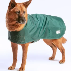 Carson Reversible Dog Raincoat in Green & Tan (Made in the USA) <>