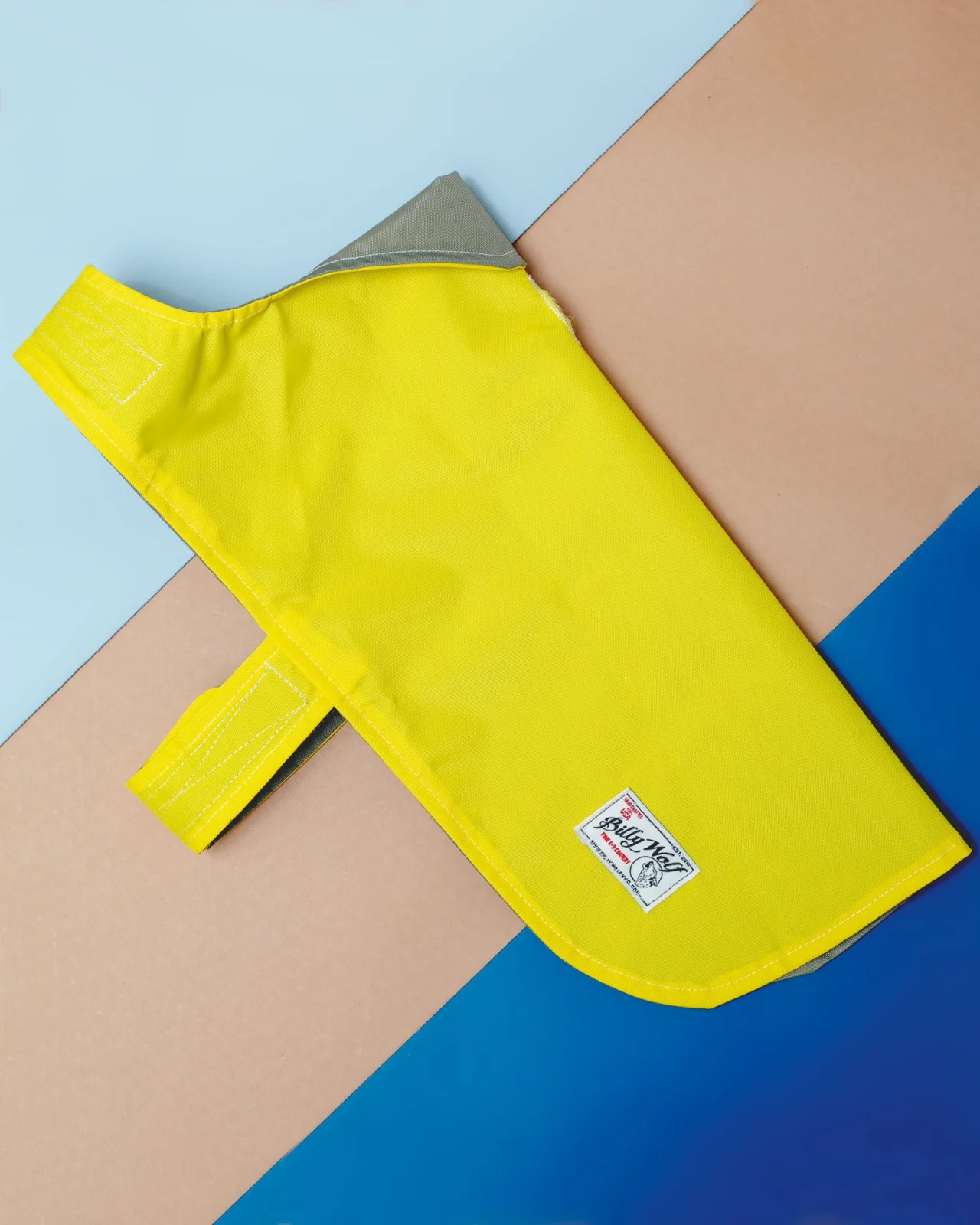 Carson Reversible Dog Raincoat in Khaki & Yellow (Made in the USA) <> - Image 2