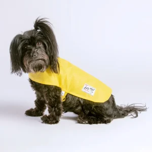 Carson Reversible Dog Raincoat in Khaki & Yellow (Made in the USA) <>