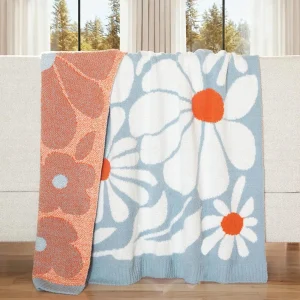Carstens Blossoms Blues Stretchy Throw