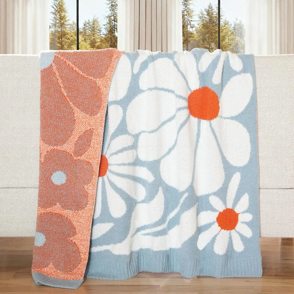 Carstens Blossoms Blues Stretchy Throw