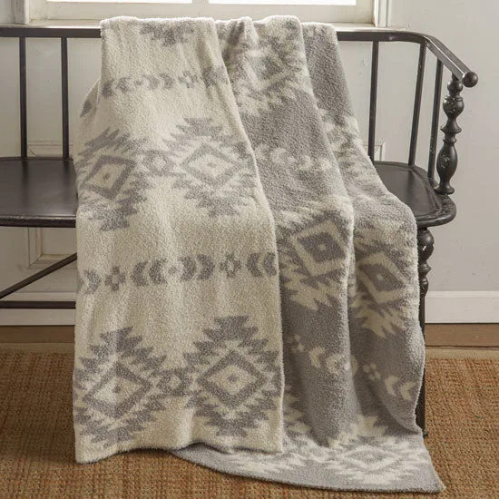 Carstens Hazy Gray Southwest Soft 50x60 Throw Blanket - Image 2