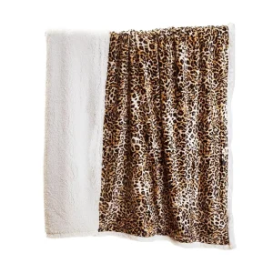 Carstens Leopard Plush Sherpa Large Throw Blanket
