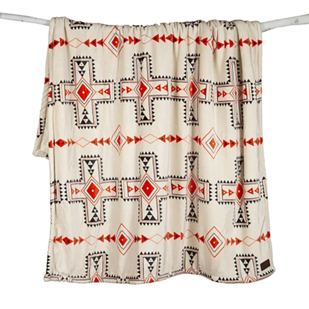 Carstens Wrangler Santa Fe Sun Plush Sherpa Throw 54x68