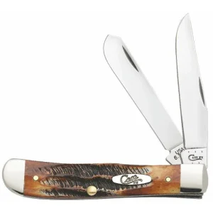 Case Burnt 6.5 Bone Stag Large Trapper Knife