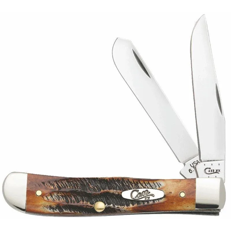 Case Burnt 6.5 Bone Stag Large Trapper Knife