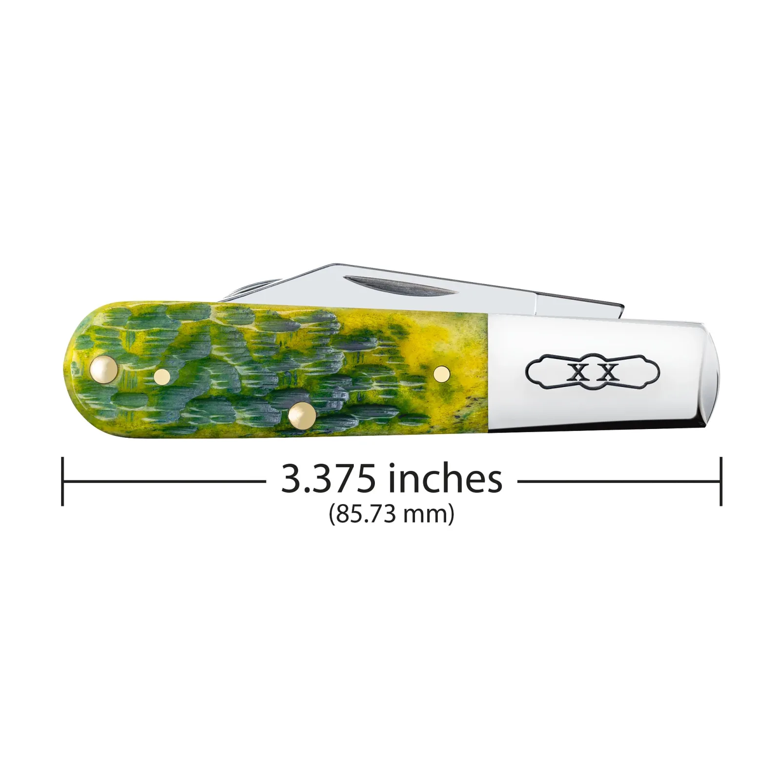 Case Knives Peach Seed Jig Green Apple Bone Barlow Knife - Image 2