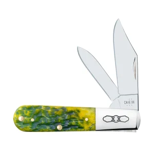 Case Knives Peach Seed Jig Green Apple Bone Barlow Knife
