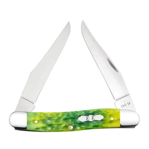 Case Knives Peach Seed Jig Green Apple Bone Muskrat Knife