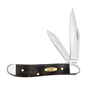 Case Knives Smooth Black Curly Oak Wood Peanut Knife