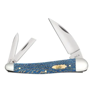 Case Knives Smooth Blue Sycamore Wood Seahorse Whittler Knife