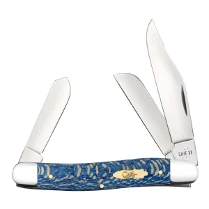 Case Knives Smooth Blue Sycamore Wood Stockman Knife