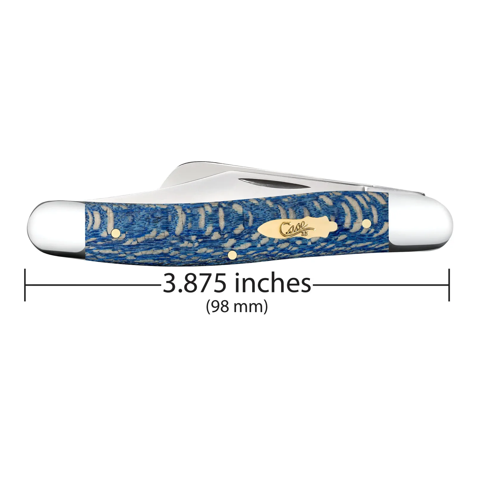 Case Knives Smooth Blue Sycamore Wood Stockman Knife - Image 2
