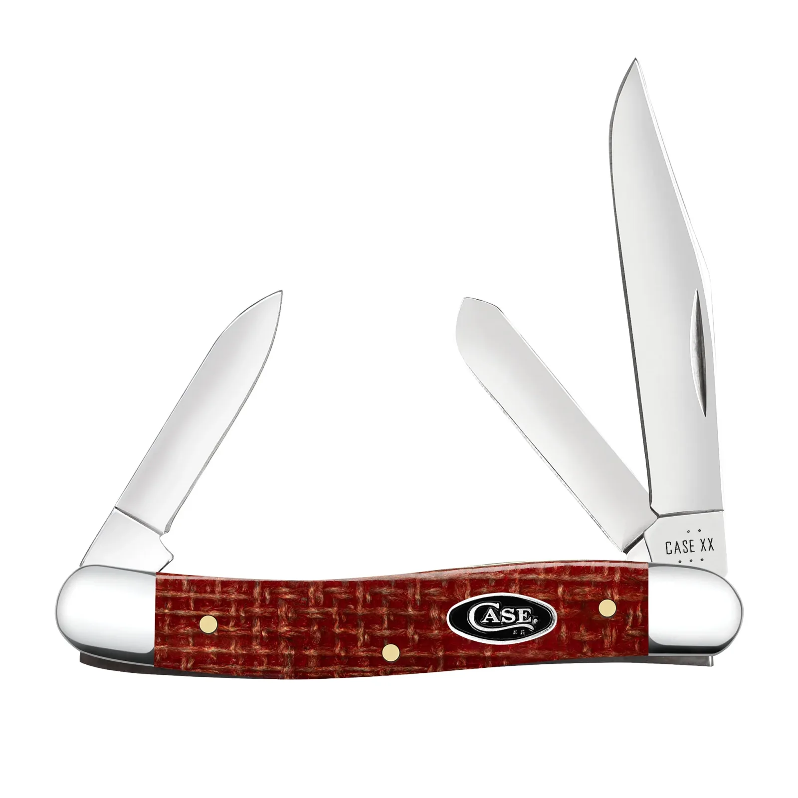 Case Knives Smooth Dark Red Burlap Micarta CS Medium Stockman Knife