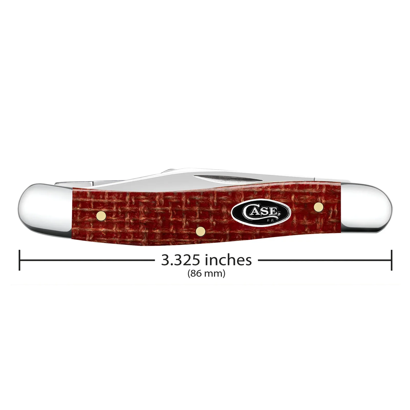 Case Knives Smooth Dark Red Burlap Micarta CS Medium Stockman Knife - Image 2