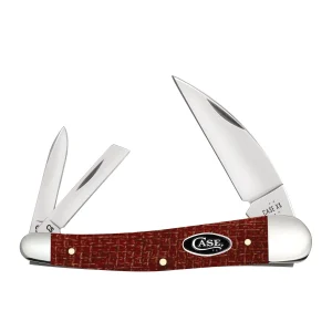 Case Knives Smooth Dark Red Burlap Micarta CS Seahorse Whittler Knife