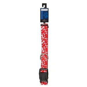 Casual Canine Patterns Collar Bone 6-10In Red