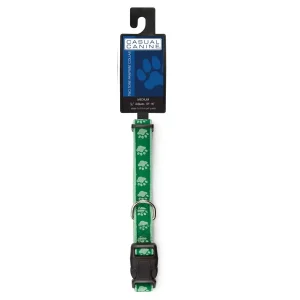 Casual Canine TwoTone Pawprint Collar 14-20In Green