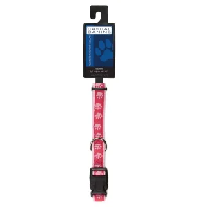 Casual Canine TwoTone Pawprint Collar 14-20In Pink