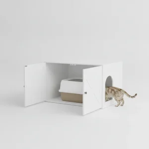 Cat Litter Box Enclosure With Barn Door, Cat Hole