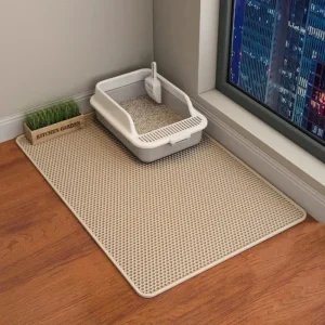 Cat Litter Mat Non Slip Big Pet Litter Box Filter Mat Double Layer Wear Resistant Waterproof Cat Litter Mat