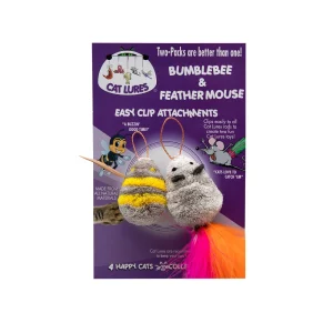 Cat Lures Bumble Bee & Mouse Attachement Cat Toy, 2-Pack