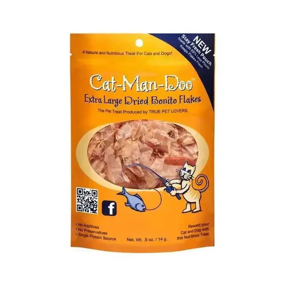 Cat-Man-Doo Dried Bonito Flakes for Cats - X-Large 0.5 Oz Treats