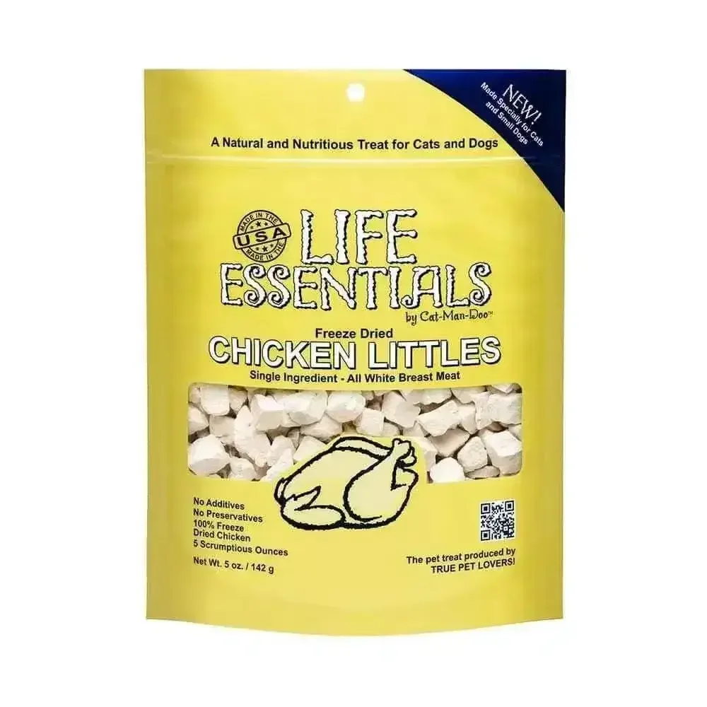 Cat-Man-Doo Life Essentials Freeze Dried Chicken for Pets - Chicken Littles for Cats & Dogs