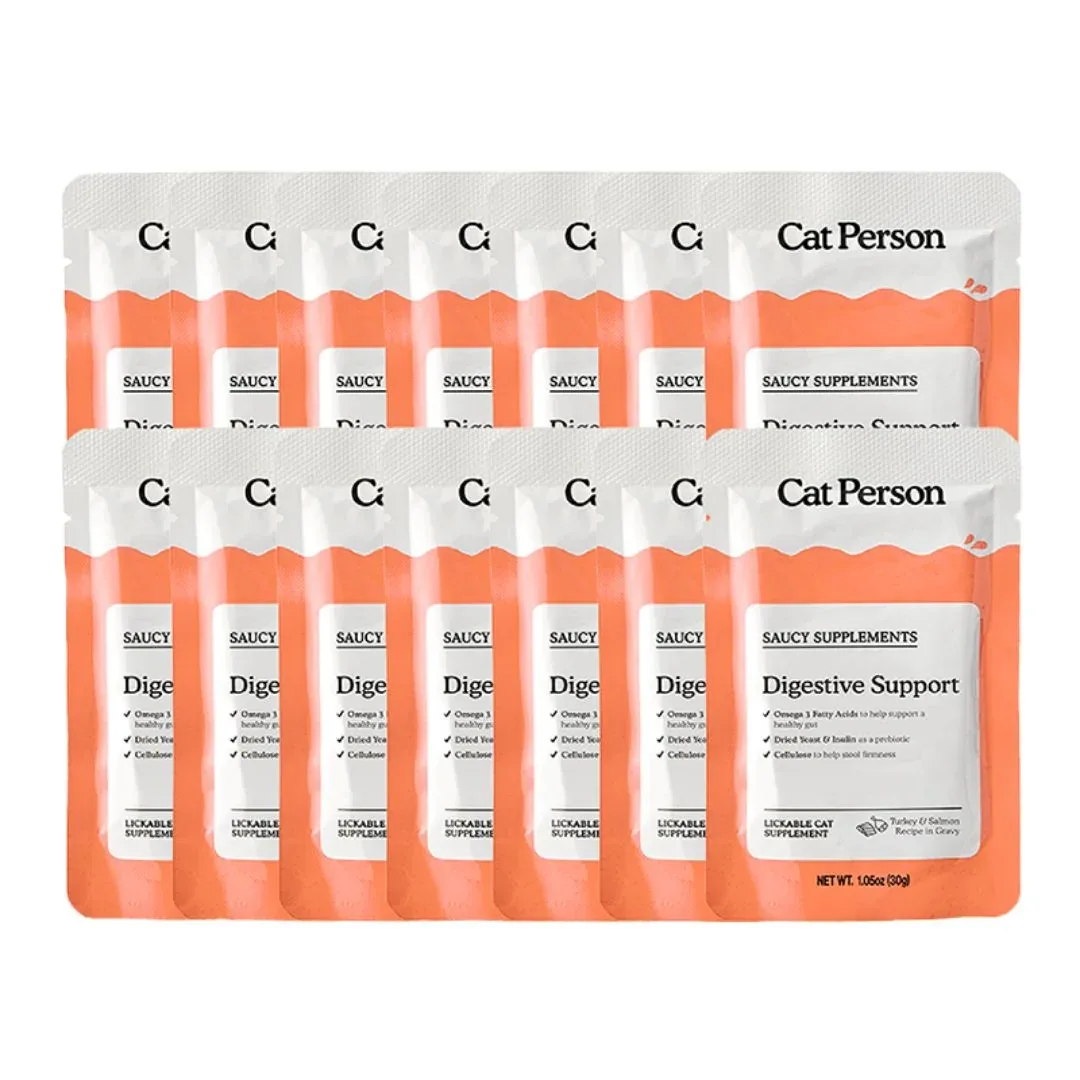 Cat Person Cat Supplements Digestive Support Turkey 1.05Oz Pouch 14 Pack
