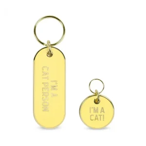 Cat Person Tag and Keychain Set (FINAL SALE)