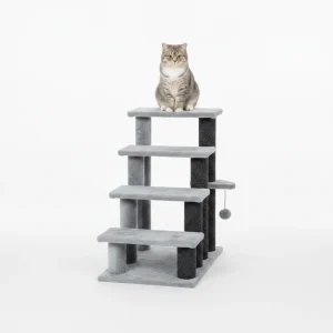 Cat Tree, Cat Tower Cat Stair Steps with Scratching Post, Hanging Play Ball for High Bed, Sofa, Indoor /