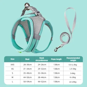 Cats Dog Accessories Small Dog Collar Safety Vest Pet Chest Rope Dogs Cover Breathable Adjustable Harnesses