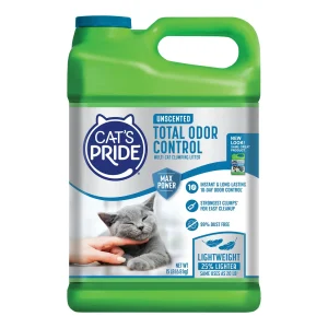 Cat's Pride Total Odor Control Multi-Cat Clay Cat Litter - Unscented, Lightweight, Clumping