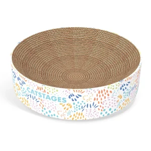Catstages Scratch & Cuddle Corrugated Cat Scratcher and Lounger 13.8x13.8x3.15-in