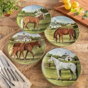 Certified International Corp York Stables Dinner Plate Set of 4