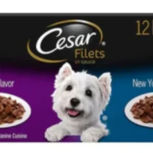 Cesar Canine Cuisine Gourmet Filets Beef Multi-Pack Wet Dog Food - 3.5oz-12 Pack