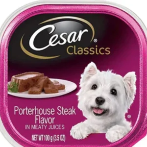 Cesar Canine Cuisine Porterhouse Steak Flavor in Meaty Juices - 3.5oz - 24 Pack