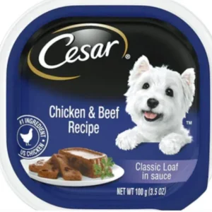 Cesar Canine Cuisine Puppy with Chicken & Beef in Meaty Juices - 3.5oz-24 Pack