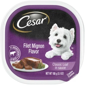 CESAR Classic Filet Mignon Flavor in Sauce Wet Dog Food 24ea/3.5oz