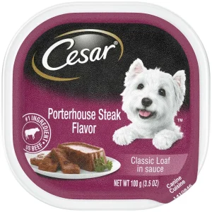 CESAR Classic Porterhouse Steak Flavor in Sauce Wet Dog Food 24ea/3.5oz