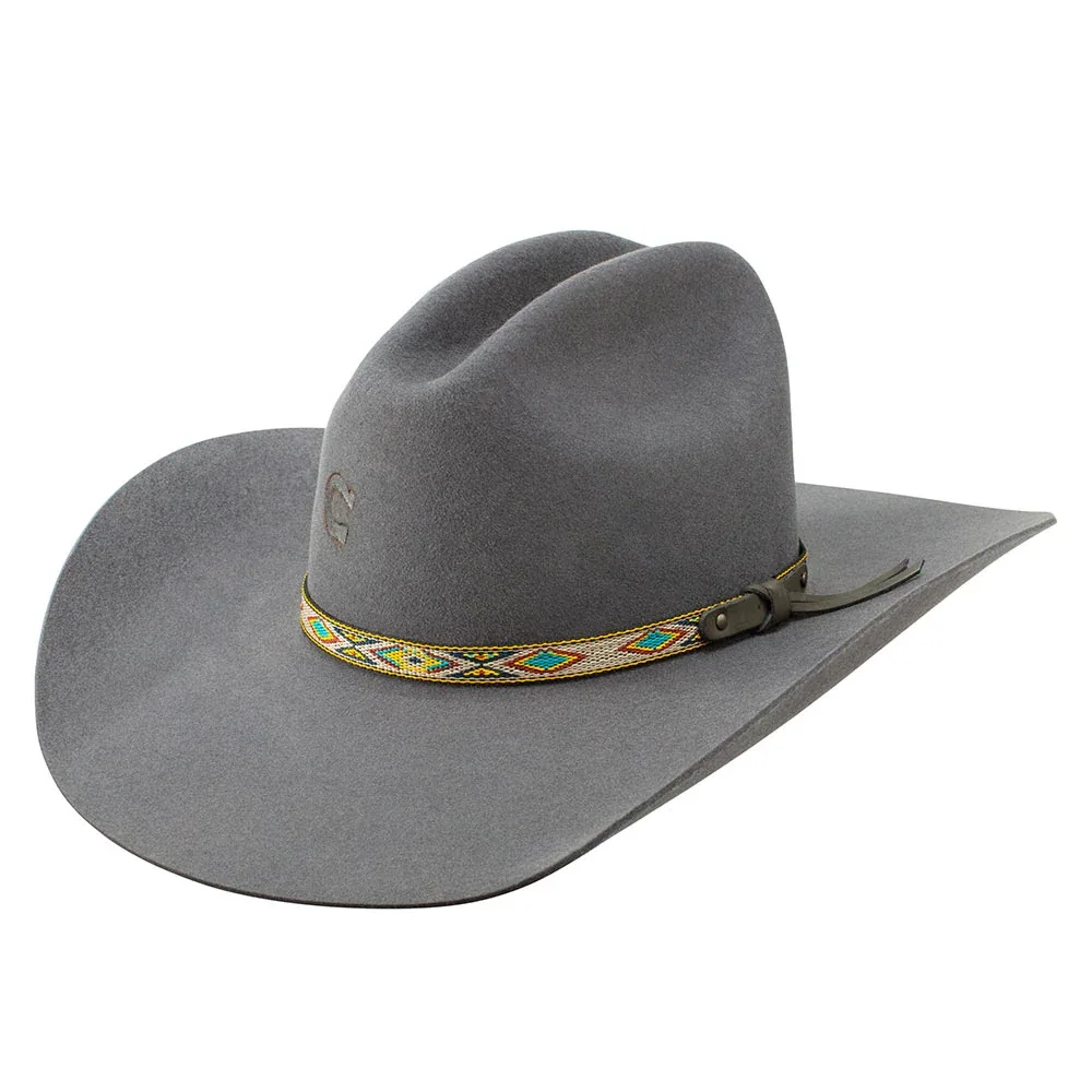 Charlie 1 Horse Run Away Grey 4in Brim Precreased Felt Hat