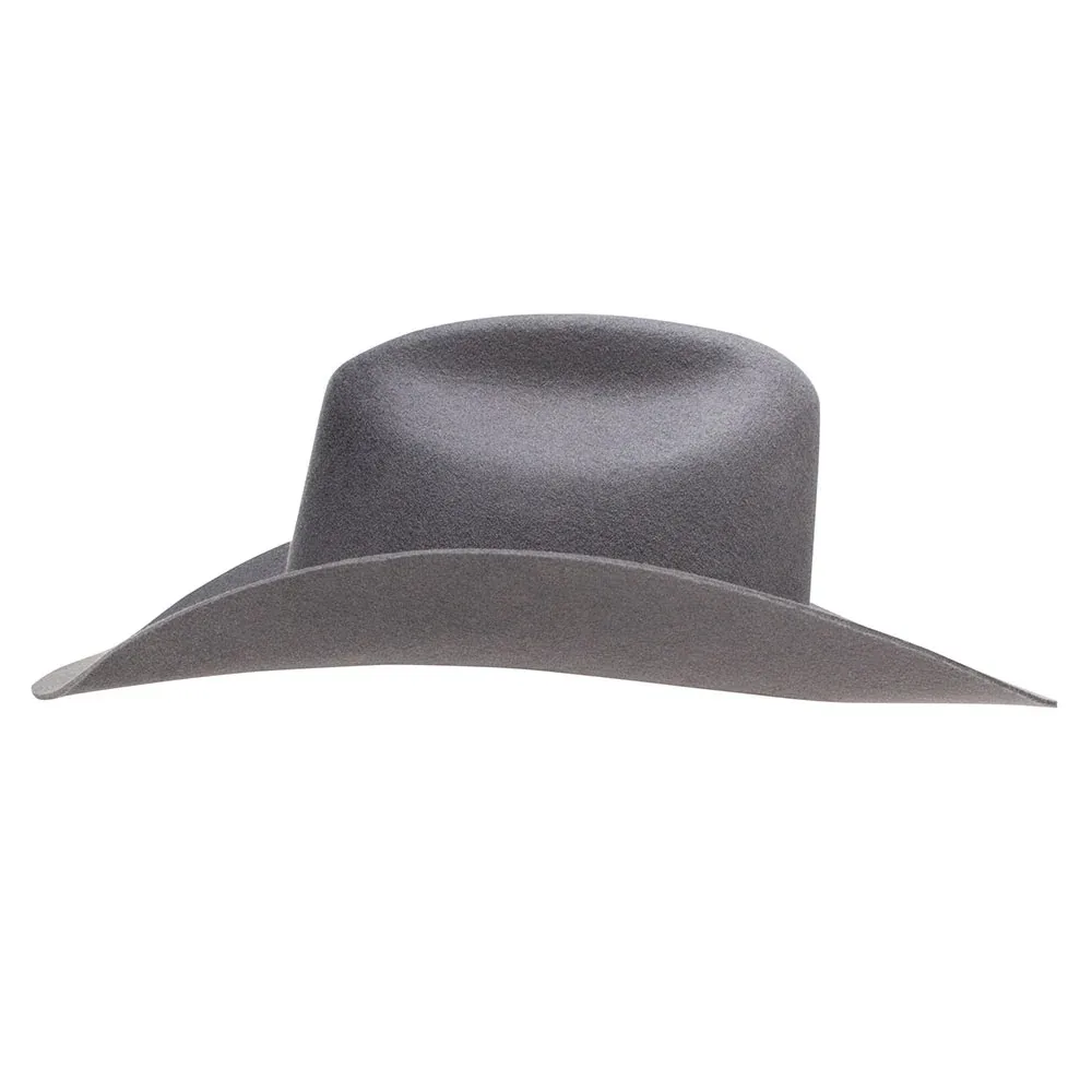 Charlie 1 Horse Run Away Grey 4in Brim Precreased Felt Hat - Image 2