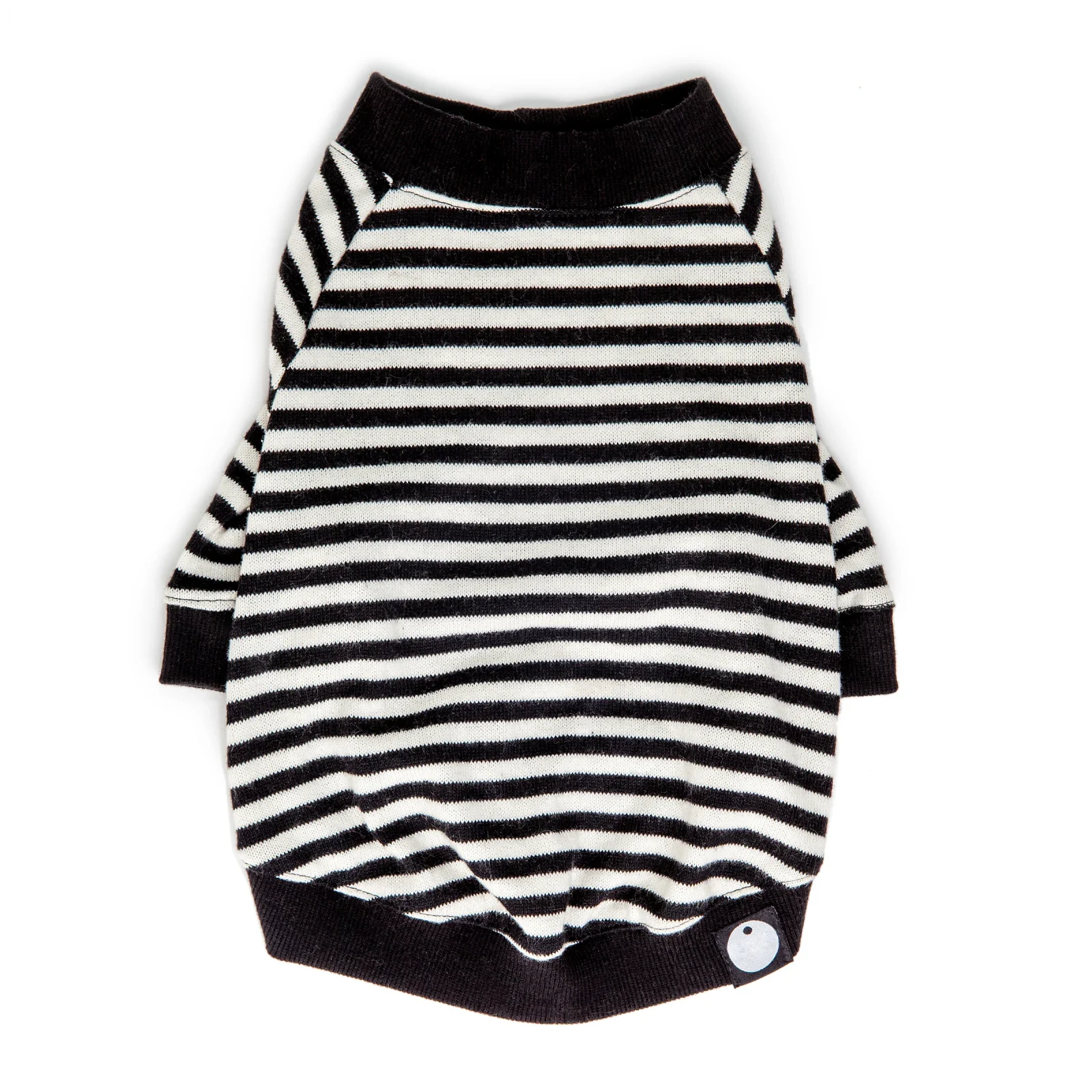 Cheeky Stripe Pullover in Black & White with Black Trim - Image 2